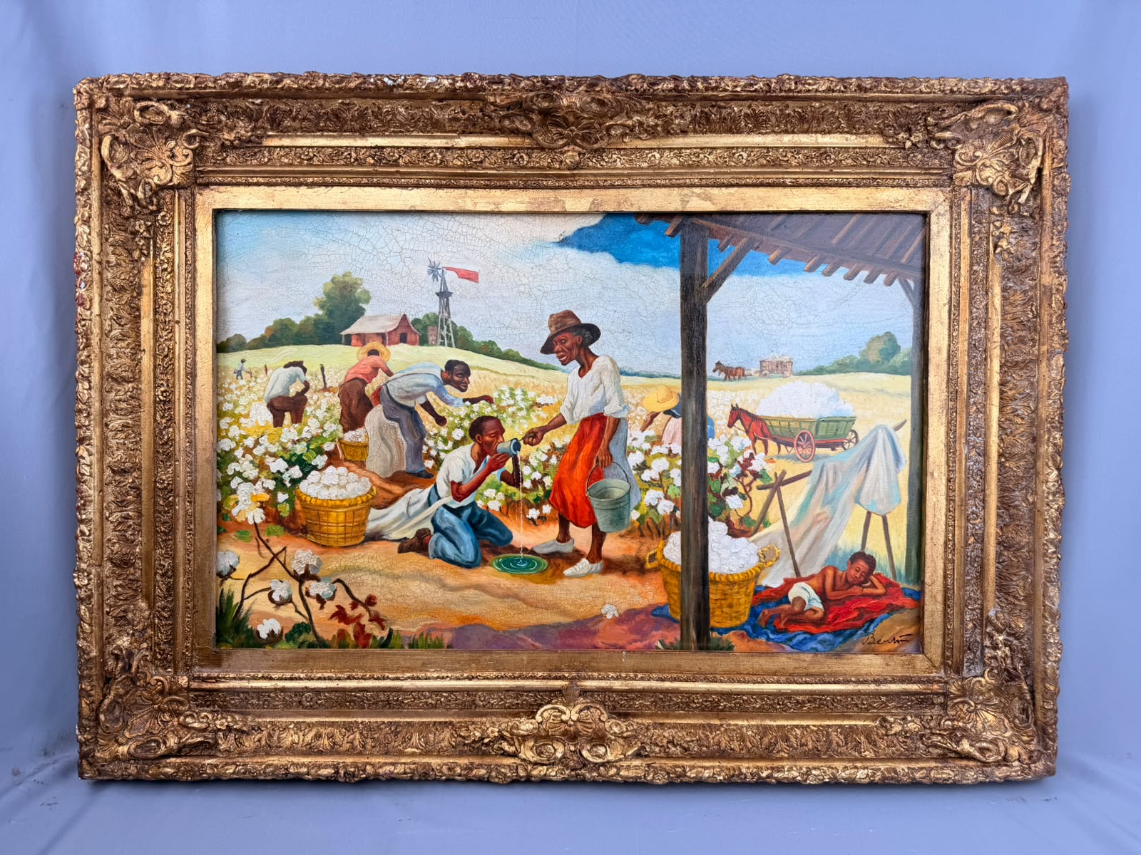 THOMAS HART BENTON IMPRESSIVE OIL